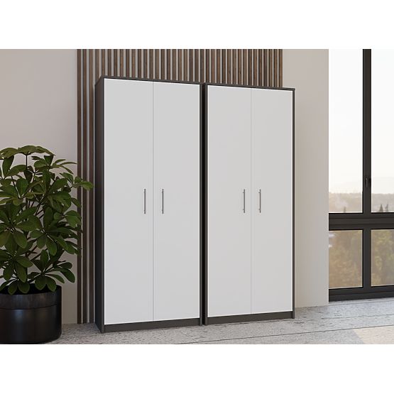 Regał Oliv 2D ANTRACYT BIAŁY