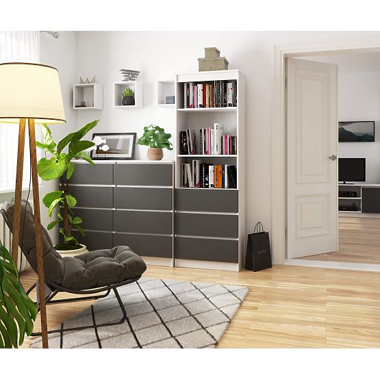 REGAŁ R60 3SZ 2P CLP PK BIAŁY / SZARY