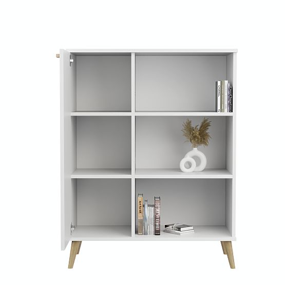 Regał szafa Fondi biała, skandynawska