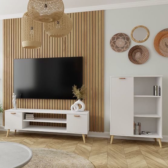 Regał szafa Fondi biała, skandynawska