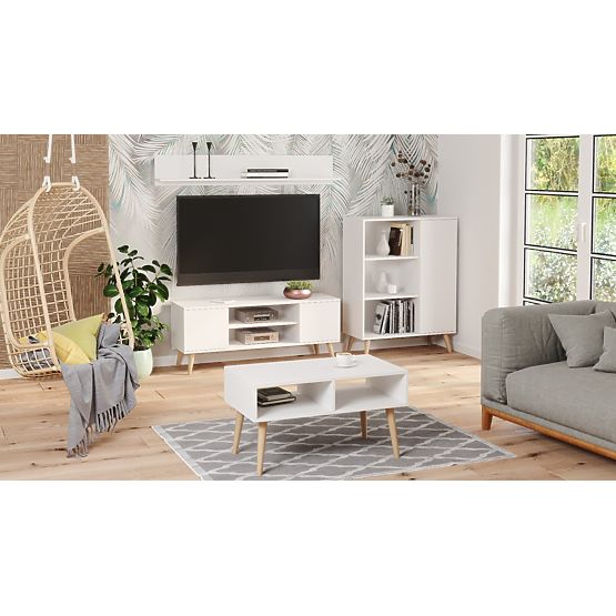 Regał szafa Fondi biały, skandynawski