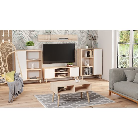 Regał szafa Fondi dąb sonoma - biały, skandynawski