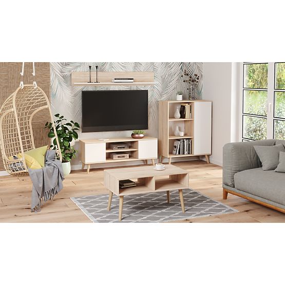 Regał szafa Fondi dąb sonoma - biały, skandynawski