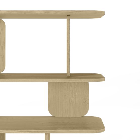 Regał Tulumo 200 cm, zaokrąglony, Dąb Cremona Torro