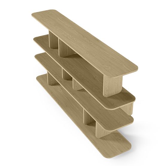 Regał Tulumo 200 cm, zaokrąglony, Dąb Cremona Torro