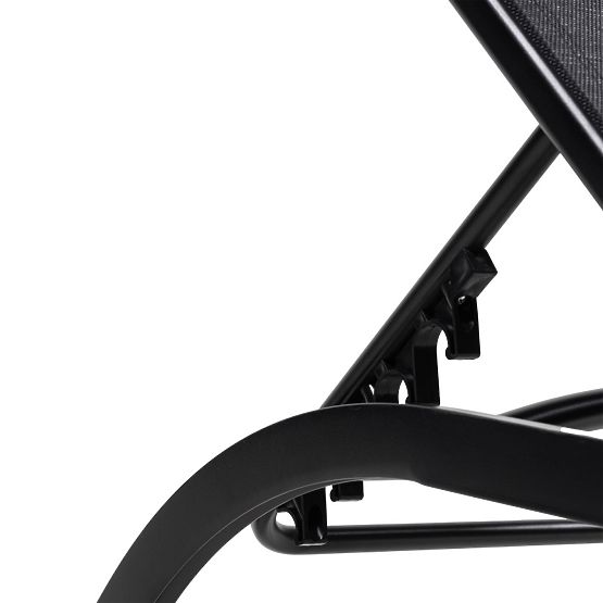 Regulowane leżak ogrodowy Sandy, czarny/grafitowy