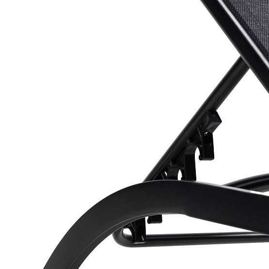 Regulowane leżak ogrodowy Sandy, czarny/grafitowy