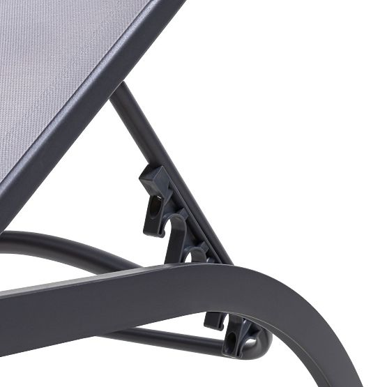 Regulowane leżak ogrodowy Sandy, szary/ciemnoszary