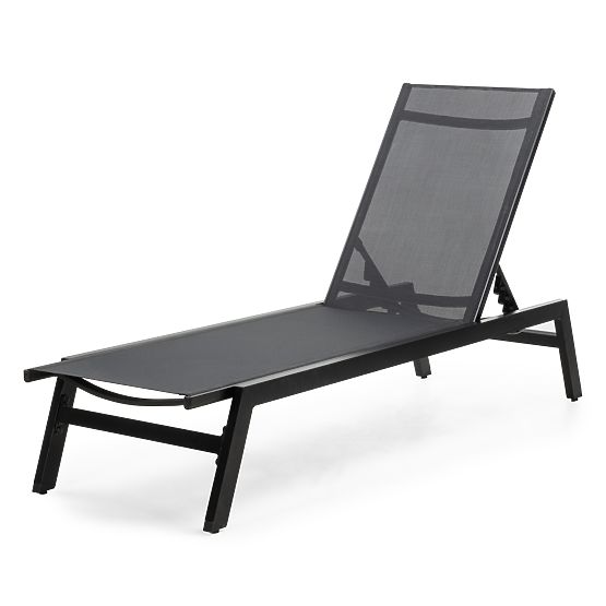 Regulowane leżak ogrodowy Shelly, aluminiowe, grafitowe