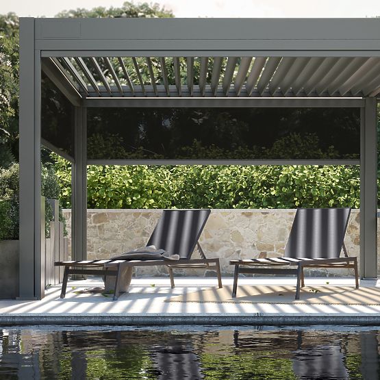 Regulowane leżak ogrodowy Shelly, aluminiowe, grafitowe