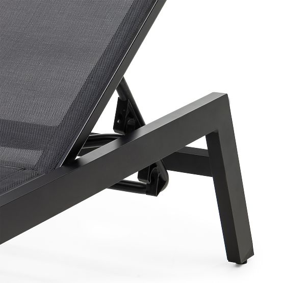 Regulowane leżak ogrodowy Shelly, aluminiowe, grafitowe