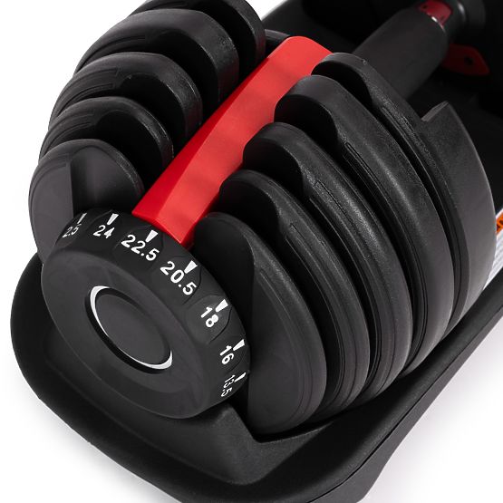 Regulowany hantel żeliwny z podstawką obciążenie 2,5-24 kg ModernHome