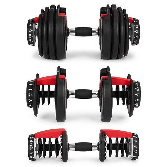 Regulowany hantel żeliwny z podstawką obciążenie 2,5-24 kg ModernHome