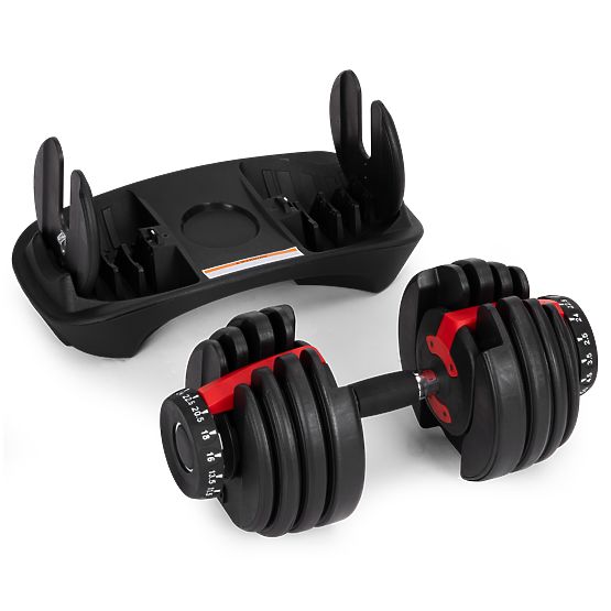 Regulowany hantel żeliwny z podstawką obciążenie 2,5-24 kg ModernHome