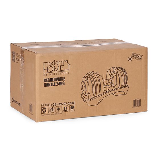 Regulowany hantel żeliwny z podstawką obciążenie 2,5-24 kg ModernHome