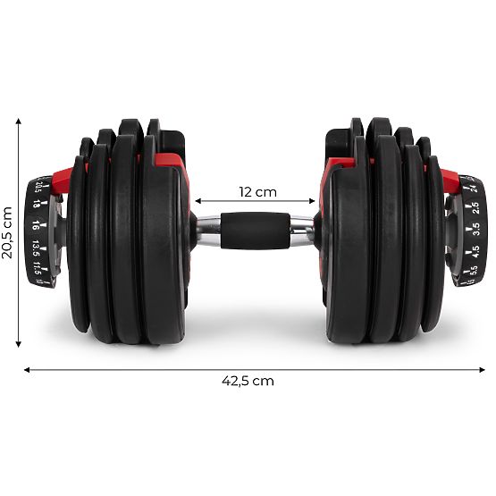 Regulowany hantel żeliwny z podstawką obciążenie 2,5-24 kg ModernHome
