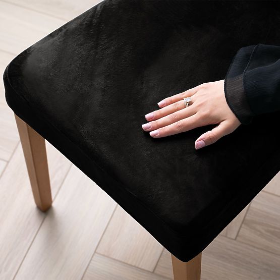 RESTILO pokrowiec na sofę SENTO czarny gładki klasyczny styl