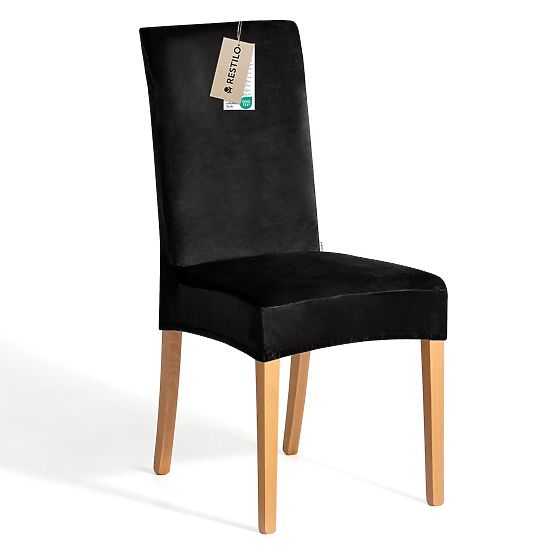 RESTILO pokrowiec na sofę SENTO czarny gładki klasyczny styl