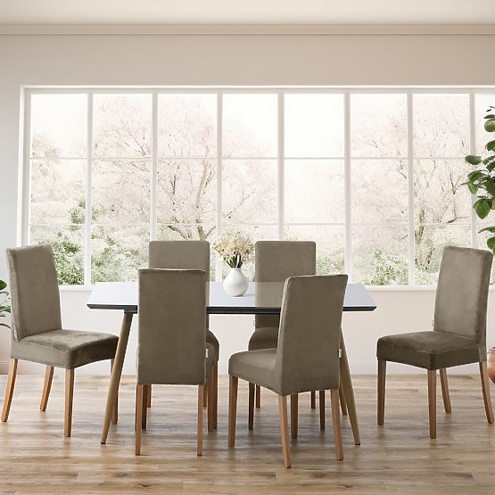 RESTILO pokrowiec na sofę SENTO kolor beżowy gładki klasyczny styl