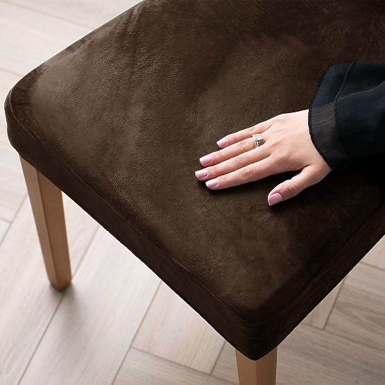 RESTILO pokrowiec na sofę SENTO kolor brązowy gładki klasyczny styl