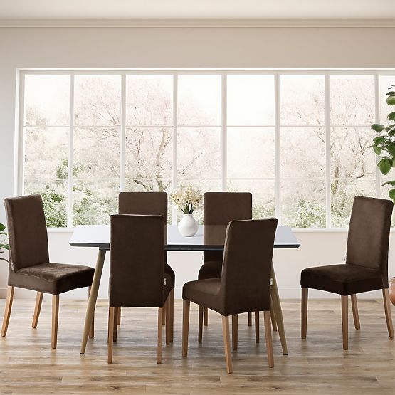 RESTILO pokrowiec na sofę SENTO kolor brązowy gładki klasyczny styl