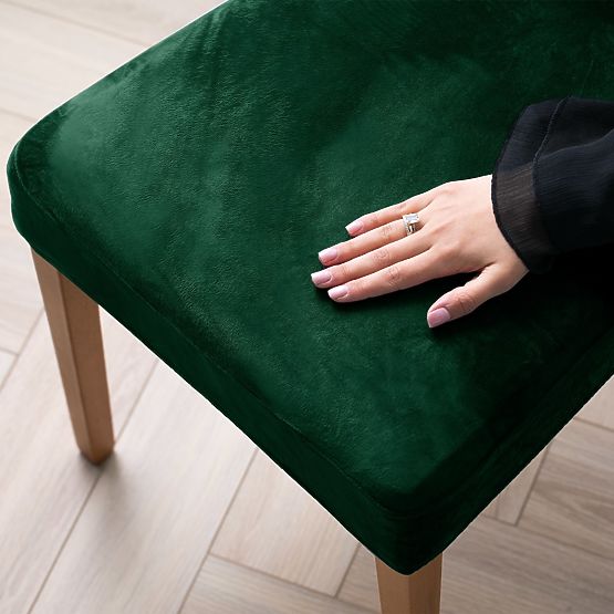 RESTILO pokrowiec na sofę SENTO kolor butelkowa zieleń gładki klasyczny styl