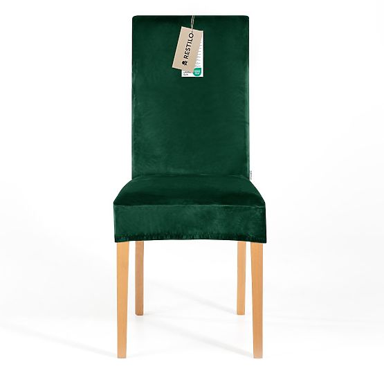 RESTILO pokrowiec na sofę SENTO kolor butelkowa zieleń gładki klasyczny styl