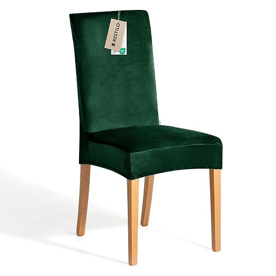 RESTILO pokrowiec na sofę SENTO kolor butelkowa zieleń gładki klasyczny styl