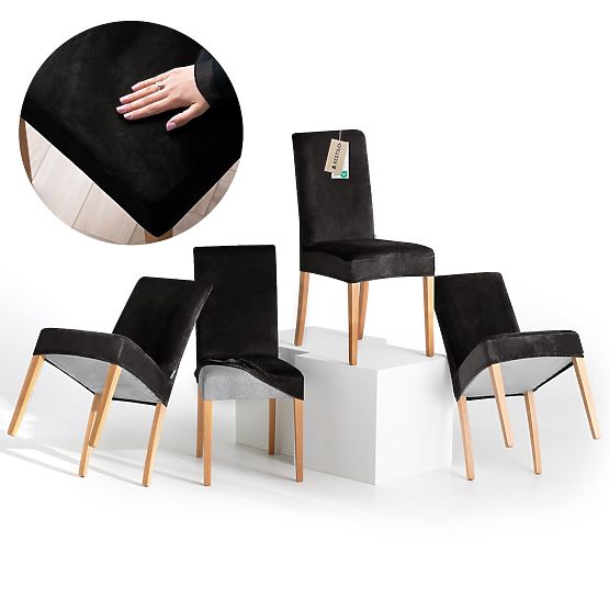 RESTILO pokrowiec na sofę SENTO kolor czarny gładki klasyczny styl