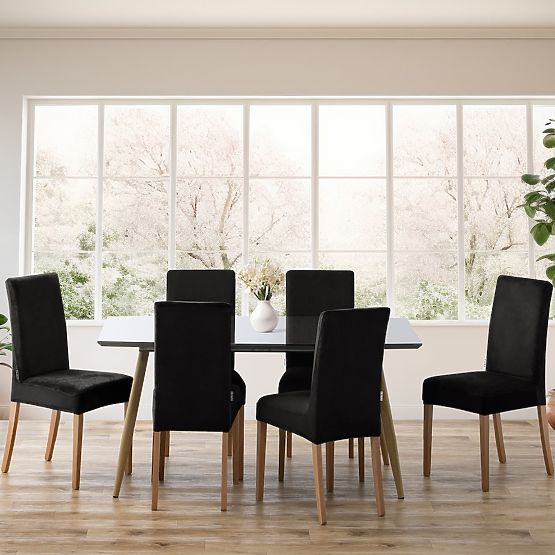 RESTILO pokrowiec na sofę SENTO kolor czarny gładki klasyczny styl