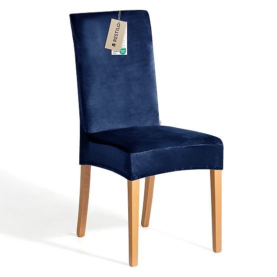 RESTILO pokrowiec na sofę SENTO kolor indygo gładki klasyczny styl