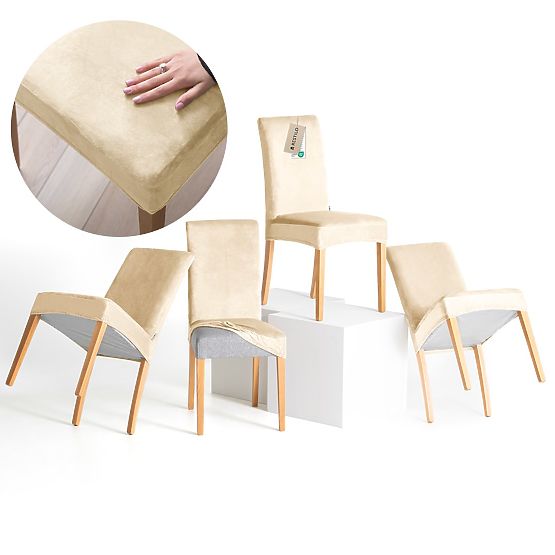 RESTILO pokrowiec na sofę SENTO kolor jasnobeżowy gładki klasyczny styl