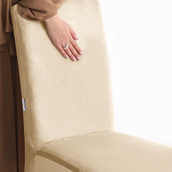 RESTILO pokrowiec na sofę SENTO kolor jasnobeżowy gładki klasyczny styl