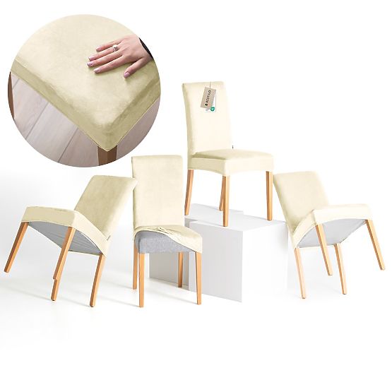 RESTILO pokrowiec na sofę SENTO kolor kremowy gładki klasyczny styl