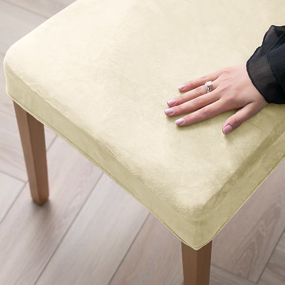 RESTILO pokrowiec na sofę SENTO kolor kremowy gładki klasyczny styl