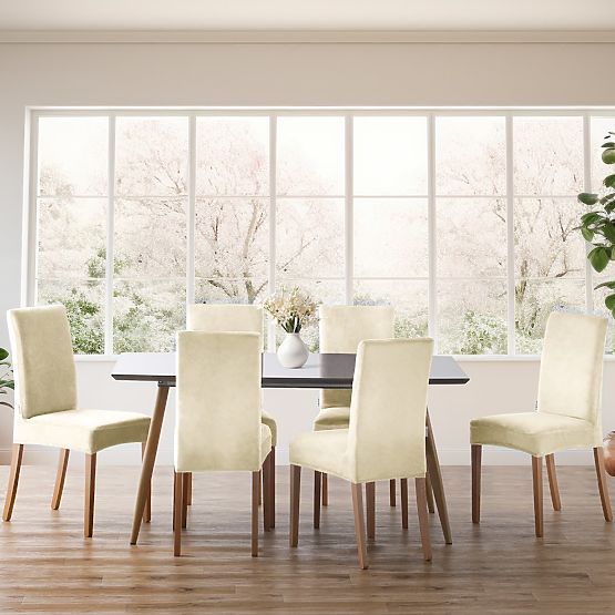 RESTILO pokrowiec na sofę SENTO kolor kremowy gładki klasyczny styl