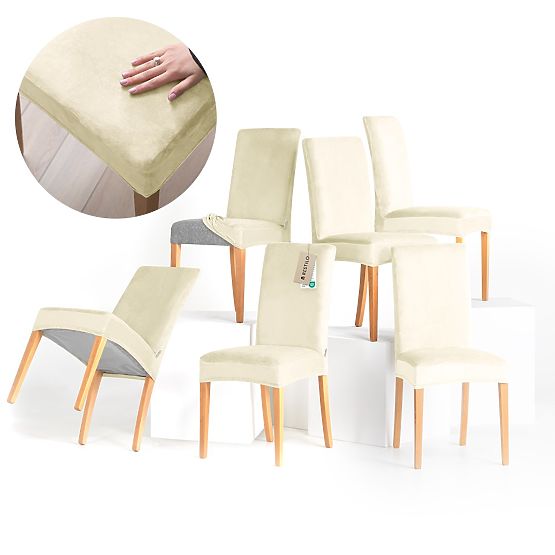 RESTILO pokrowiec na sofę SENTO kolor kremowy gładki klasyczny styl