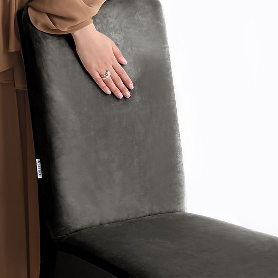 RESTILO pokrowiec na sofę SENTO kolor stalowy gładki klasyczny styl