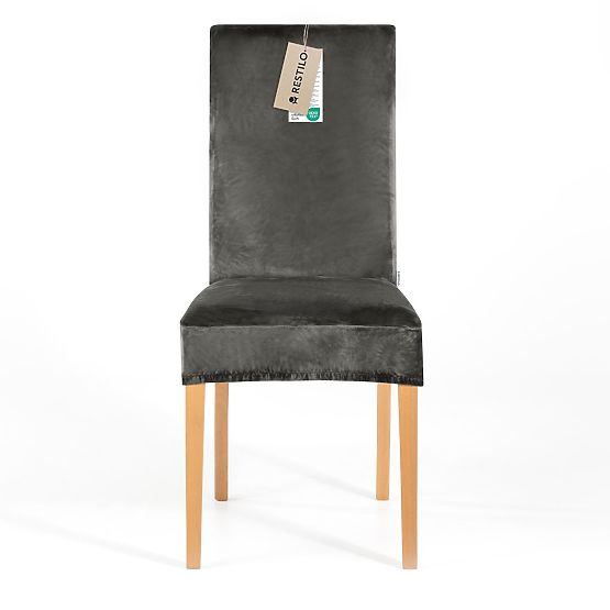 RESTILO pokrowiec na sofę SENTO kolor stalowy gładki klasyczny styl