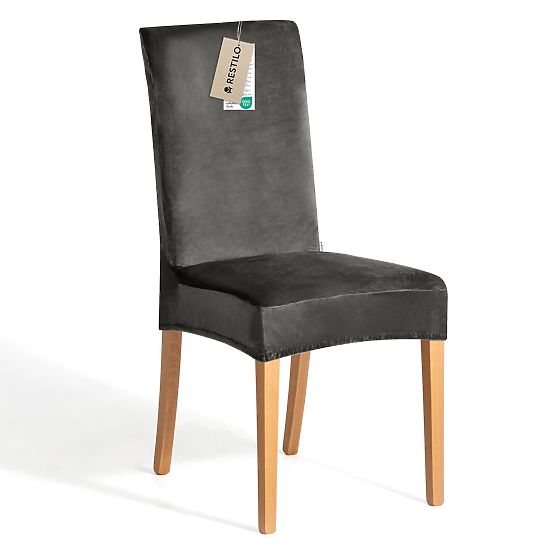 RESTILO pokrowiec na sofę SENTO kolor stalowy gładki klasyczny styl