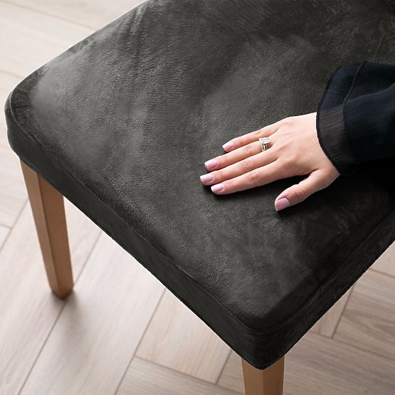 RESTILO pokrowiec na sofę SENTO kolor stalowy gładki klasyczny styl