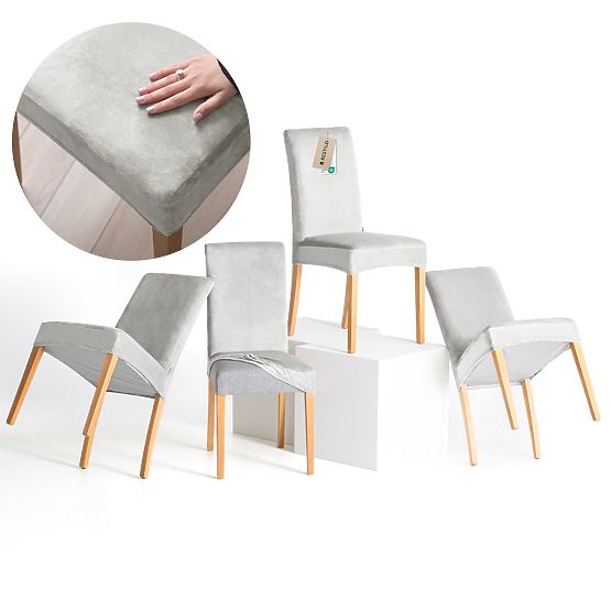 RESTILO pokrowiec na sofę SENTO kolor szary gładki klasyczny styl