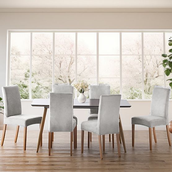 RESTILO pokrowiec na sofę SENTO kolor szary gładki klasyczny styl