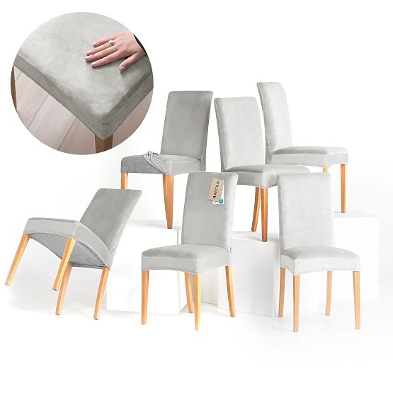 RESTILO pokrowiec na sofę SENTO kolor szary gładki klasyczny styl