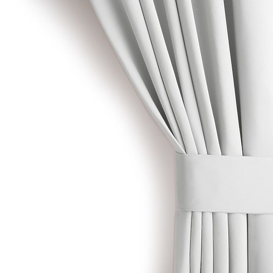 RESTILO zasłona BLACKOUT kolor biały, styl klasyczny, srebrne kółka, materiał blackout