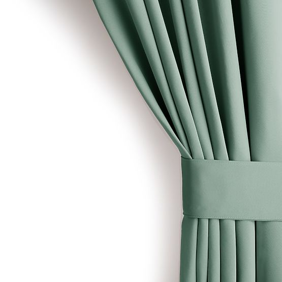 RESTILO zasłona BLACKOUT kolor miętowy, styl klasyczny, srebrne przelotki, materiał bl