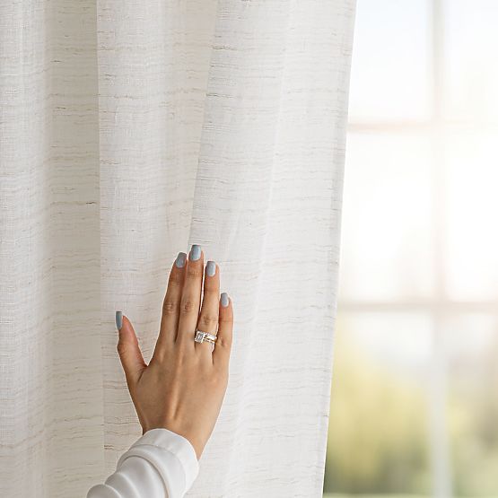 RESTILO zasłona DRIMAR kolor beżowy styl nowoczesny materiał len, mikrofibra 140x250