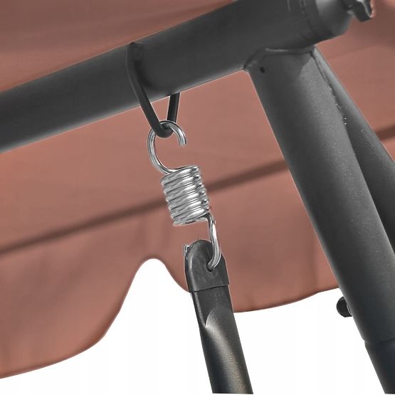 Rozkładana huśtawka ogrodowa 2w1 z poduszkami brązowa