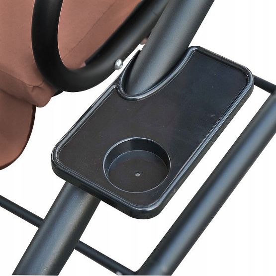 Rozkładana huśtawka ogrodowa 2w1 z poduszkami brązowa