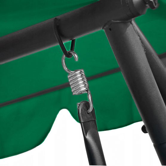 Rozkładana huśtawka ogrodowa 2w1 z poduszkami zielona